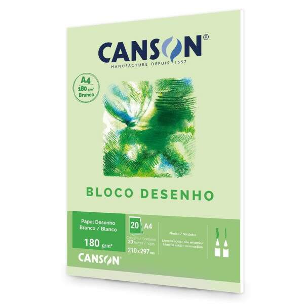 Bloco Canson 180 g/m 20 Fls A4 Branco