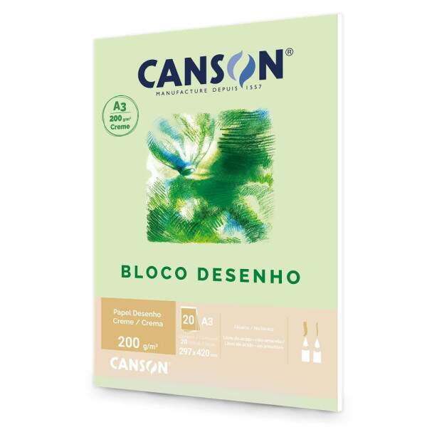 Bloco Canson 200 g/m 20 Fls A3 Creme