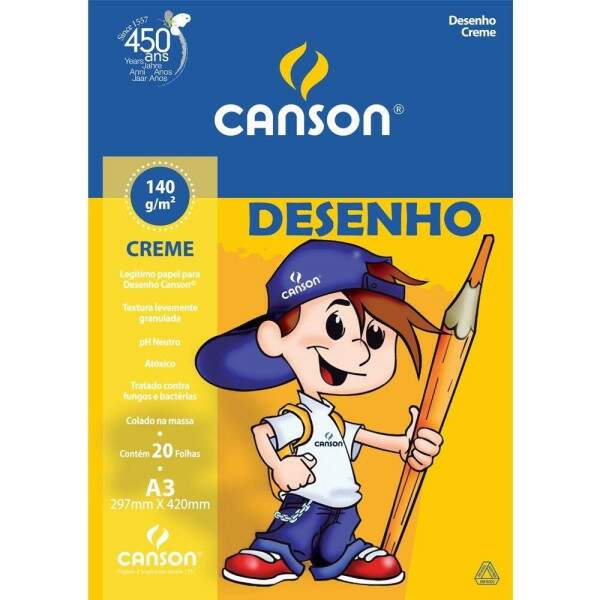 Bloco Canson 140 g/m 20 Fls A3 Creme