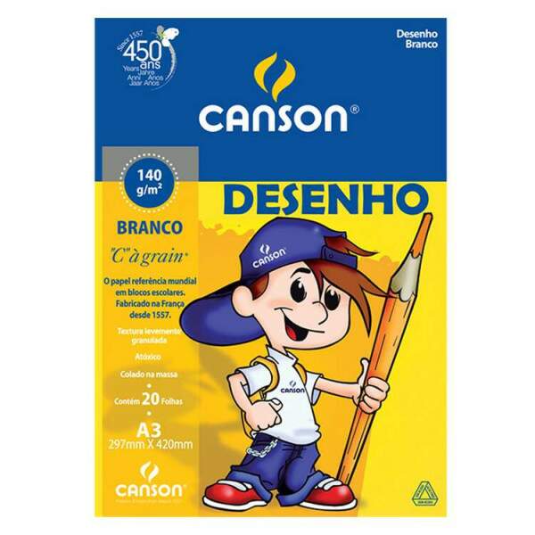 Bloco Canson 140 g/m 20 Fls A3 Branco