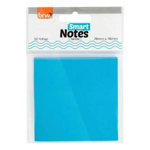 Bloco Adesivo BRW Smart Notes 76X102mm Azul