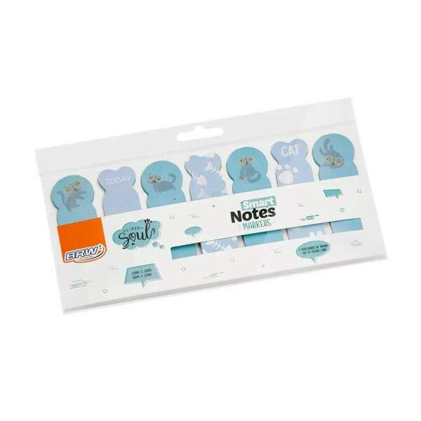 Bloco Adesivo BRW Smart Notes Markers Azul