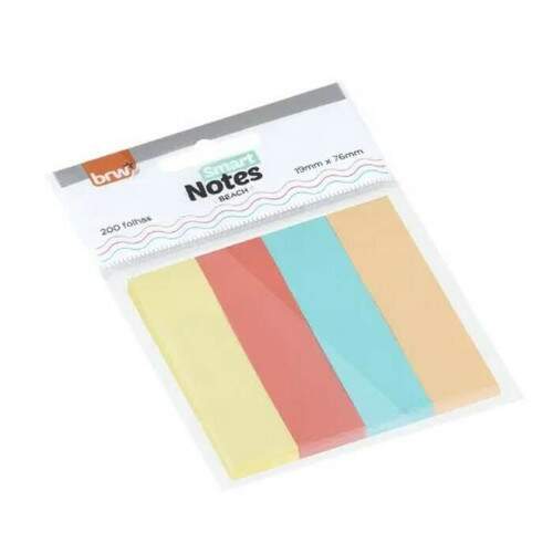Bloco Adesivo BRW Smart Notes 19X76mm Beach