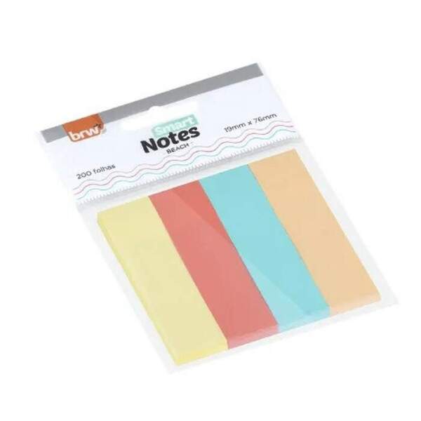 Bloco Adesivo BRW Smart Notes 19X76mm Beach