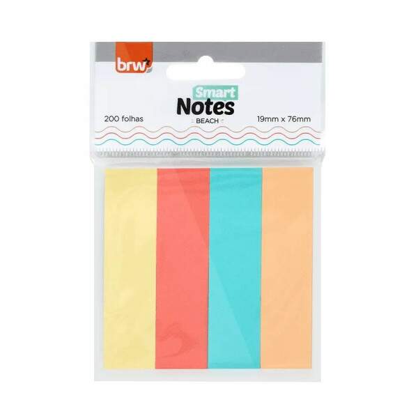 Bloco Adesivo BRW Smart Notes 19X76mm Beach