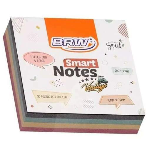 Bloco Adesivo BRW Smart Notes 76X76mm Retro