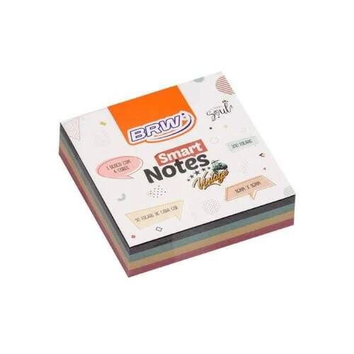 Bloco Adesivo BRW Smart Notes 76X76mm Retro