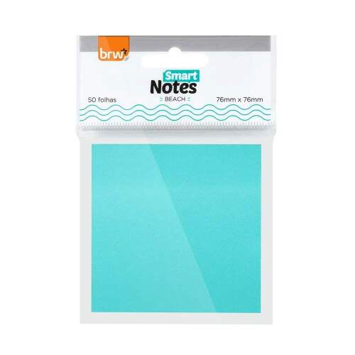 Bloco Adesivo BRW Smart Notes 76X76mm Beach Azul
