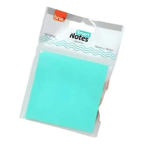 Bloco Adesivo BRW Smart Notes 76X76mm Beach Azul