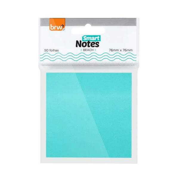 Bloco Adesivo BRW Smart Notes 76X76mm Beach Azul