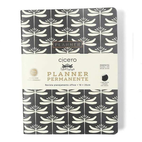 Planner Permanente Revista Planejamento Liblulas Mensal 19x25 Preto