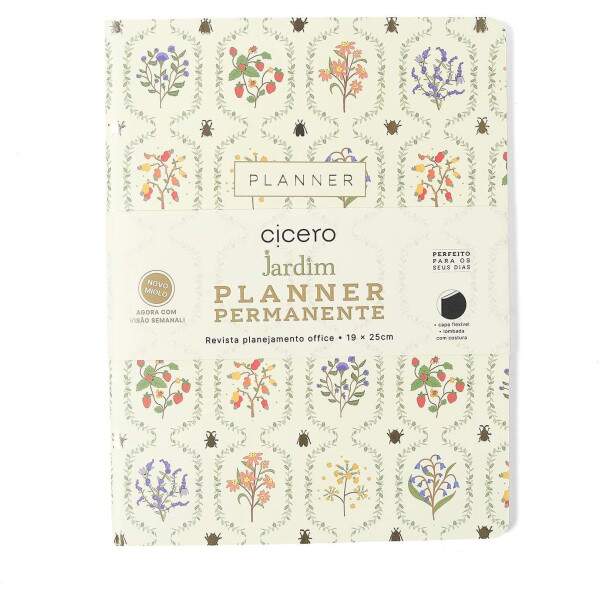 Planner Permanente Revista Planejamento Jardim Mensal 19x25 Off White
