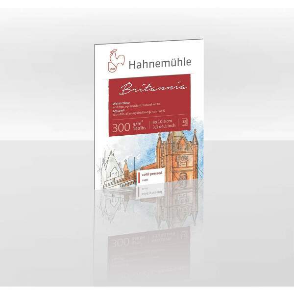 Bloco Hahnemuhle Britannia 300 g/m TF 12 Fls 8 x10,5 cm