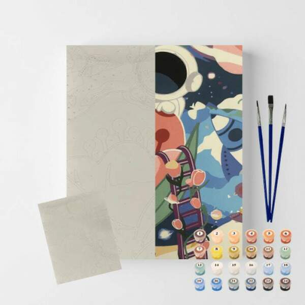 Tela Pintura Sinoart Numerada 40x50 cm Astronauta