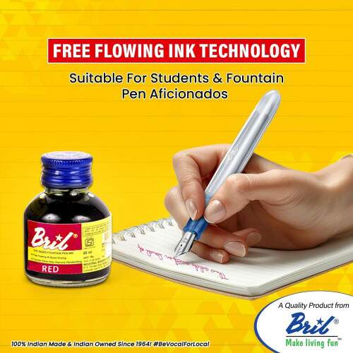 Tinta para Caneta Tinteiro Bril 60 ml Vermelho