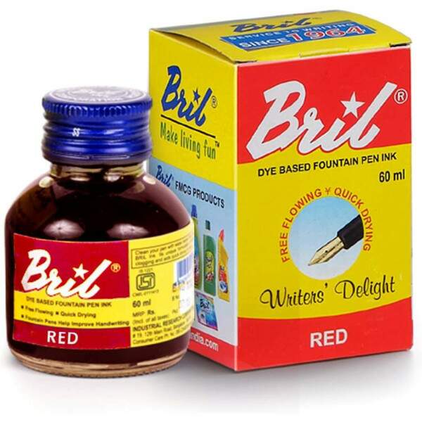 Tinta para Caneta Tinteiro Bril 60 ml Vermelho