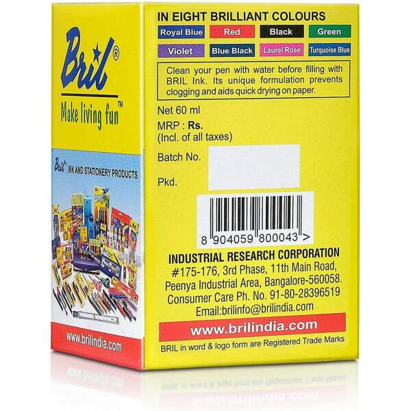 Tinta para Caneta Tinteiro Bril 60 ml Vermelho