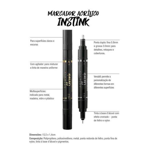 Marcador Artools Chrome Prata
