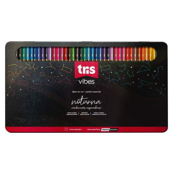 Lapis de Cor Tris Vibes Noturna 72 Cores Est Lata