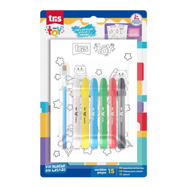 Kit Guache Basto + Folhas c/15