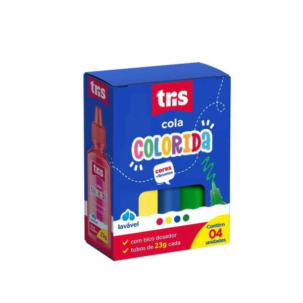 Cola Colorida Tris 4 Cores