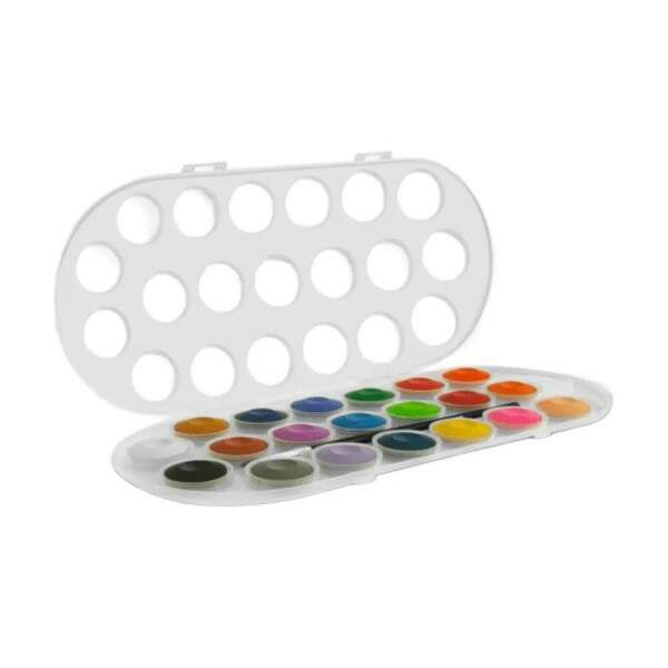 Aquarela em Pastilha Acrilex Com Pincel 20 Cores