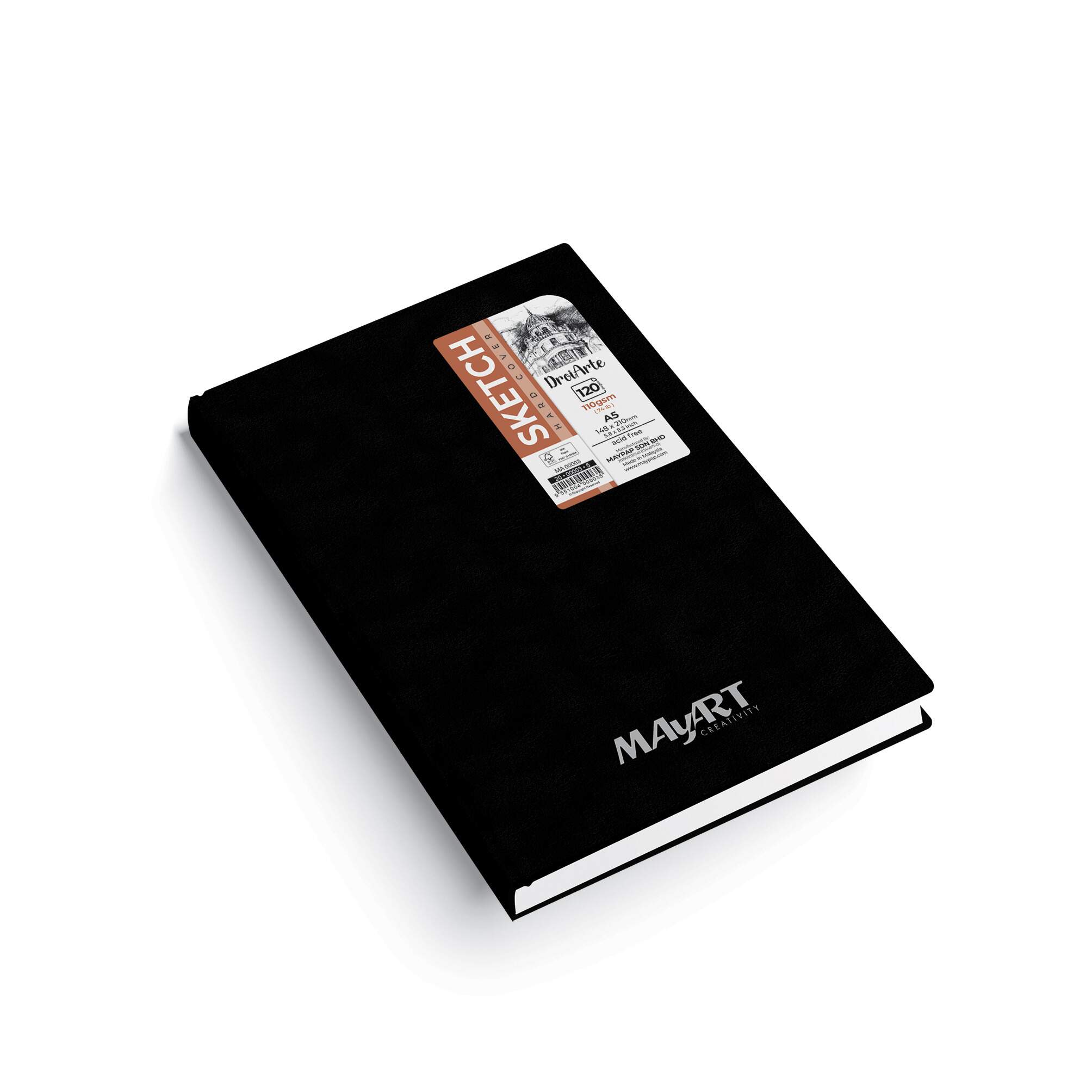 Sketchbook Mayart 110g 60 fls A5 - Papelaria Universitaria
