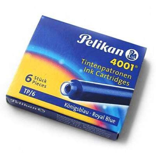 Tinta p/ Caneta Tinteiro Pelikan 4001 c/ 6 Azul Royal