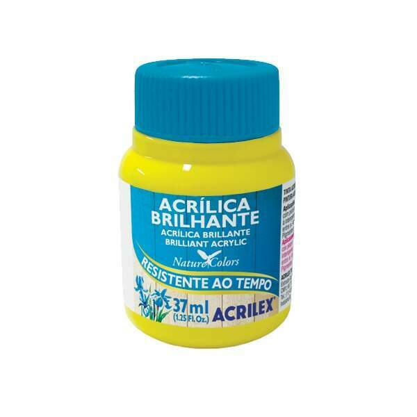 Tinta Acrilica Acrilex Brilhante 37 ml Amarelo Limao 03340-504