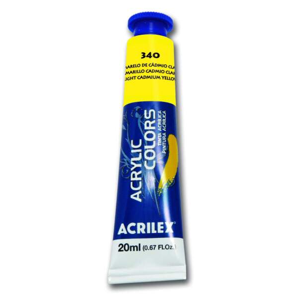 Tinta Acrilica Acrilex 20 ml Amarelo Cadmio Claro