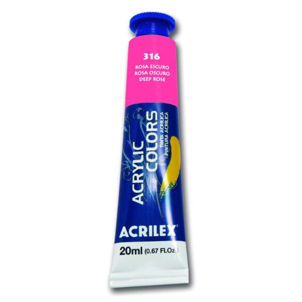 Tinta Acrilica Acrilex 20 ml Rosa Escuro 13123-316