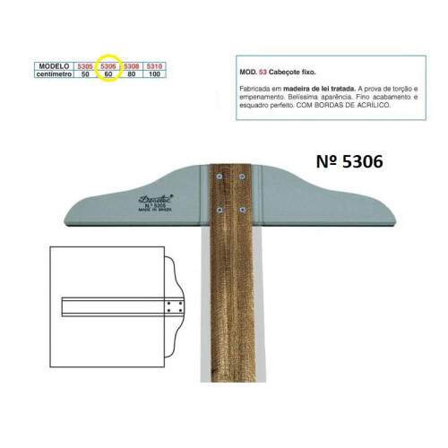 Rgua T Trident Desetec Fixa Madeira 60 cm 5306
