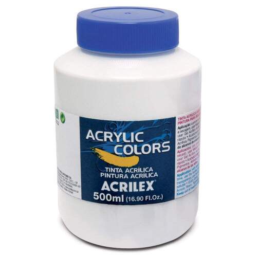Tinta Acrilica Acrilex 500 ml Branco De Titanio 13150-319
