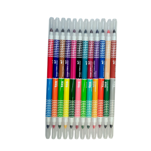 Caneta Hidrocor Tris Mega Bicolor 24 Cores