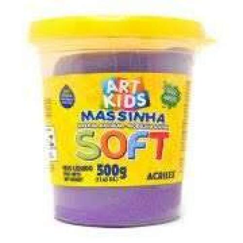 Massa Modelar Acrilex Soft Fluorescente 500 g Violeta