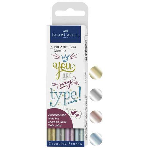Estojo Marcador Faber Castell Pitt Artist Pens Metallic 004 Canetas 167304