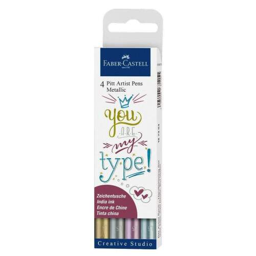 Estojo Marcador Faber Castell Pitt Artist Pens Metallic 004 Canetas 167304