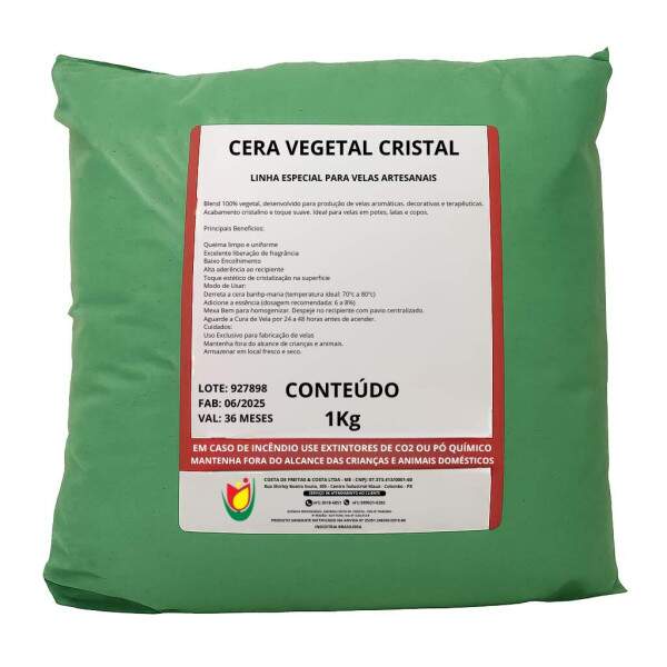 Parafina Areia Cristal Vegana - Cera Vegetal de Alta Qualidade (1kg)