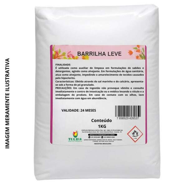 BARRILHA LEVE 1KG - Carbonato de Sdio para Piscina, Limpeza e Regulador de pH
