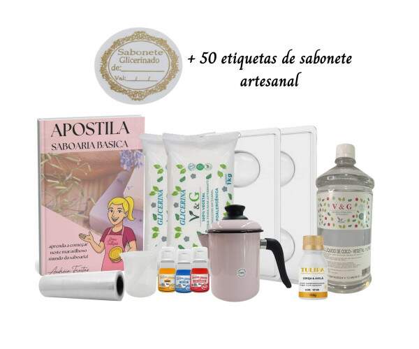 Kit Completo para Iniciantes em Sabonaria - Crie Sabonetes Artesanais (V&G)