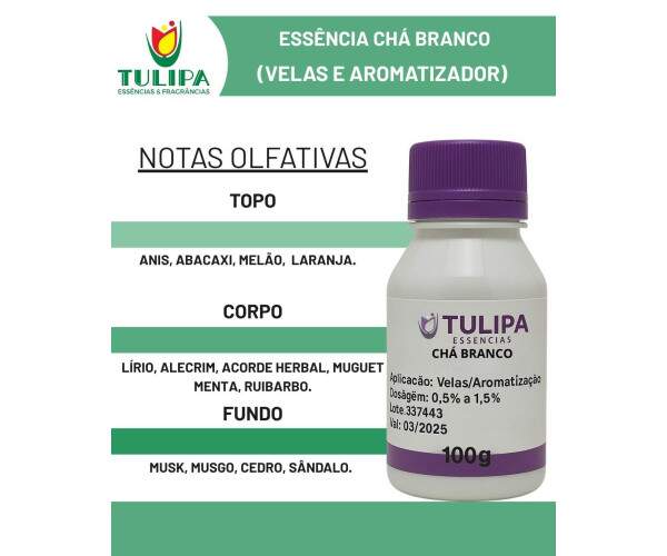 ESSENCIA VELA CHA BRANCO 100g (G.G)