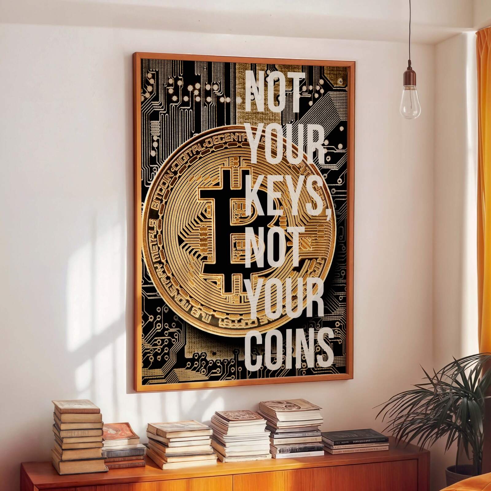 Quadro Decorativo Bitcoin Not Your Keys Not Your Coins Cripto Moedas