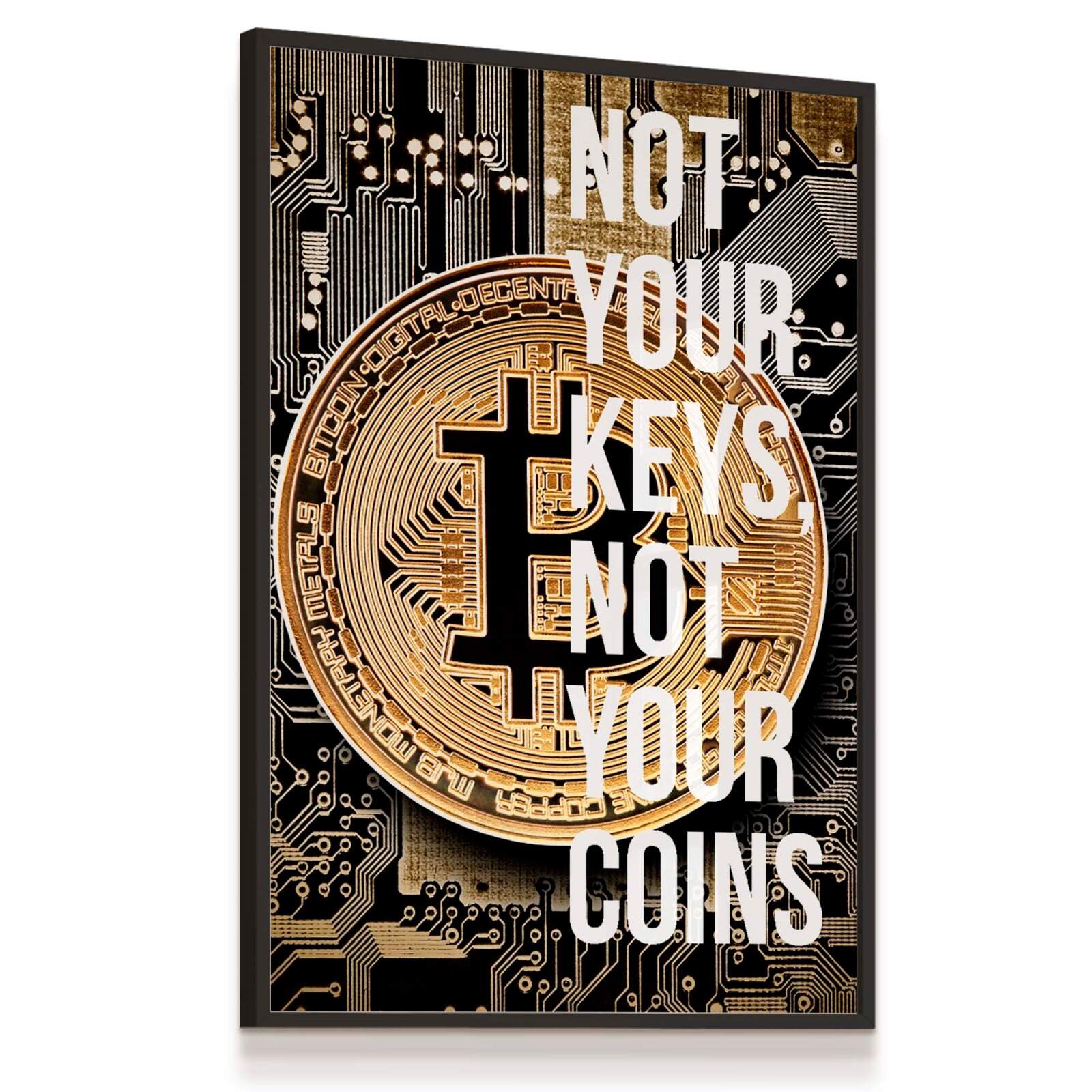 Quadro Decorativo Bitcoin Not Your Keys Not Your Coins Cripto Moedas