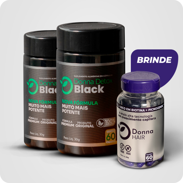 Kit 2 Donna Detox Black + 1 Donna Hair Brinde