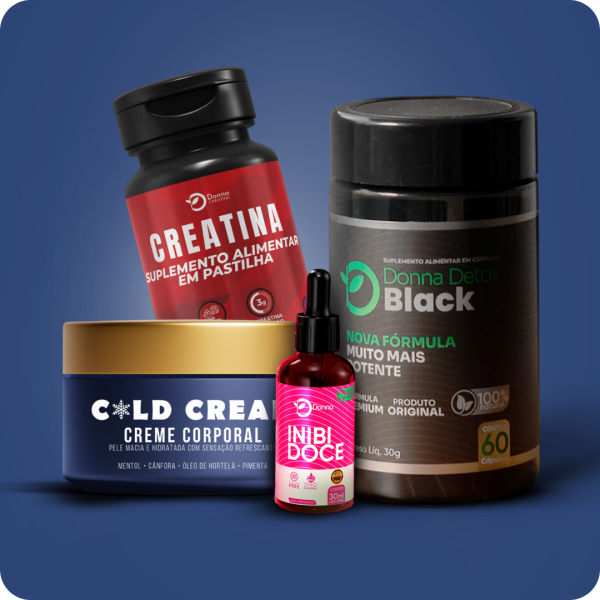 Detox Black + Inibidoce + Cold Cream + Creatina