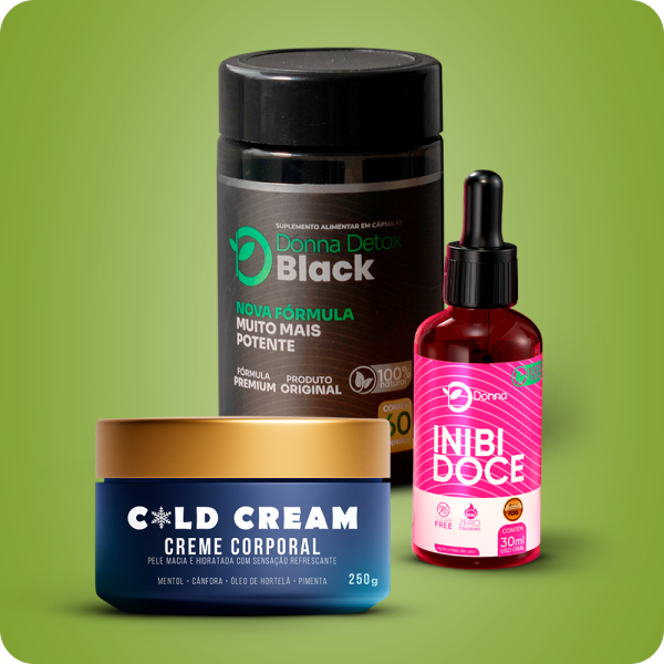 1 Donna black + 1 Inibi + 1 cold cream + brinde especial de carnaval