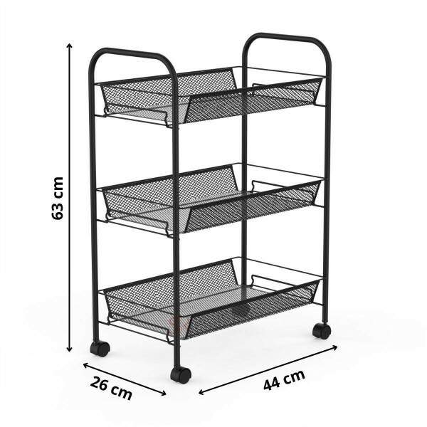 CARRINHO ORGANIZADOR MULTIUSO 3 PRATELEIRAS NEW YORK