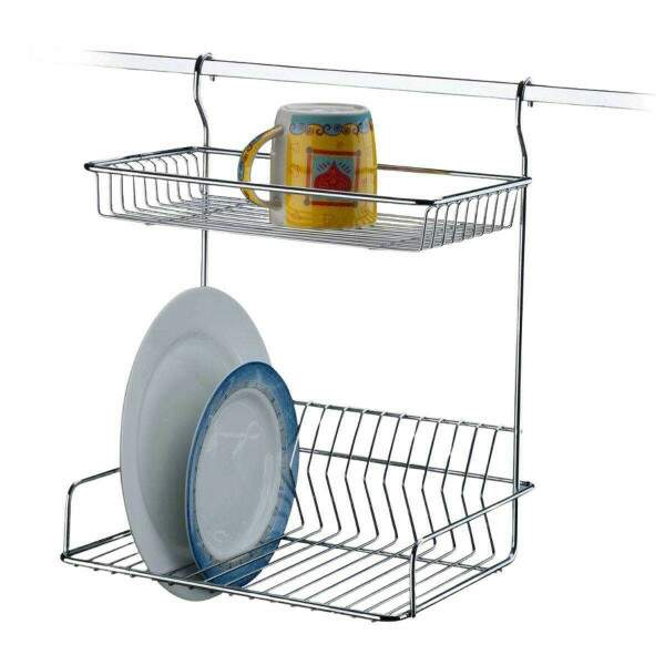 ESCORREDOR DE LOUAS DE PAREDE EM AO CARBONO CROMADO