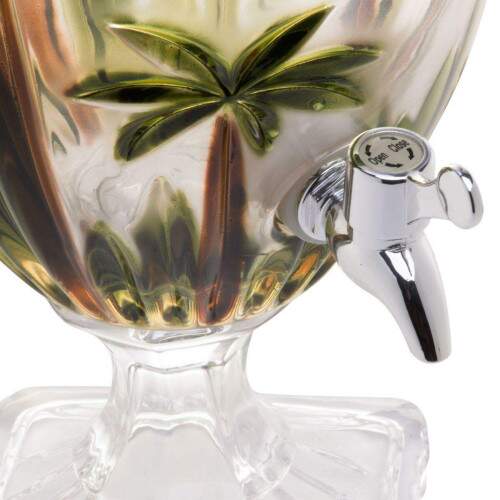 SUQUEIRA DE CRISTAL ECOLGICO COM P E TAMPA PALM TREE HANDPAINT 4 LITROS