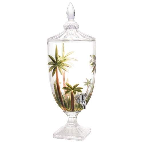 SUQUEIRA DE CRISTAL ECOLGICO COM P E TAMPA PALM TREE HANDPAINT 4 LITROS